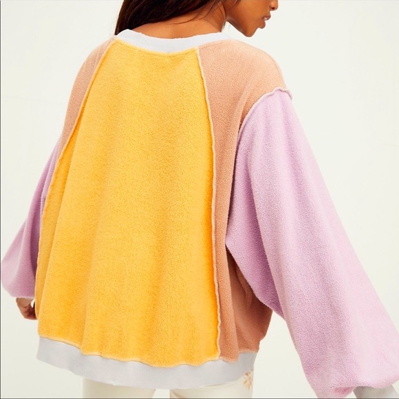 Free People Sweaters - FREE PEOPLE: Free People Color Me Glad Colorblock Sweatshirt